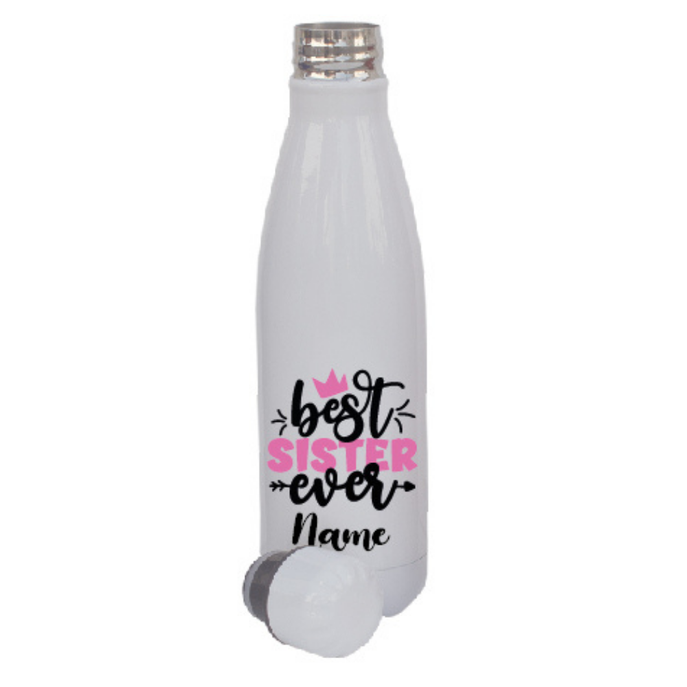 Personalised Best Sis Ever Insulated Hot Cold Thermal Water Bottle